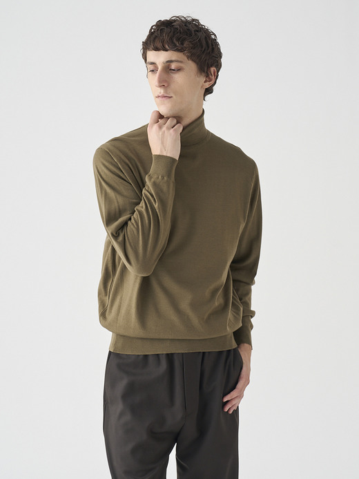 タートルネック長袖ニットプルオーバー | LEVINE | 30G MODERN FIT 詳細画像 REWILDING GREEN 6