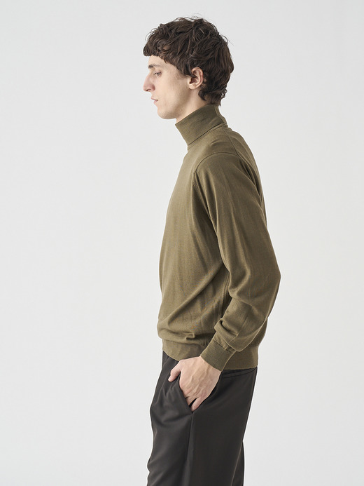 タートルネック長袖ニットプルオーバー | LEVINE | 30G MODERN FIT 詳細画像 REWILDING GREEN 8