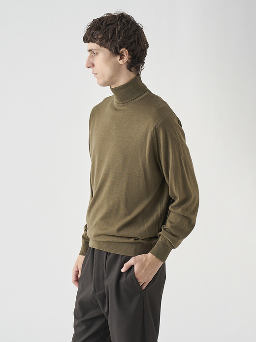 タートルネック長袖ニットプルオーバー | LEVINE | 30G MODERN FIT 詳細画像 REWILDING GREEN 9