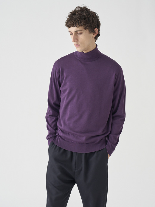 タートルネック長袖ニットプルオーバー | LEVINE | 30G MODERN FIT 詳細画像 VELVET PLUM 3