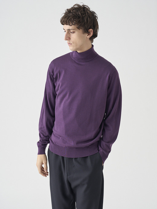 タートルネック長袖ニットプルオーバー | LEVINE | 30G MODERN FIT 詳細画像 VELVET PLUM 6