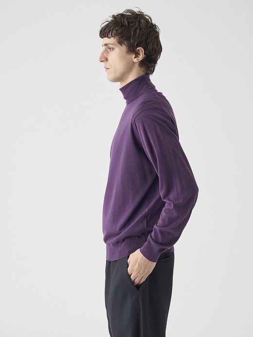 タートルネック長袖ニットプルオーバー | LEVINE | 30G MODERN FIT 詳細画像 VELVET PLUM 7