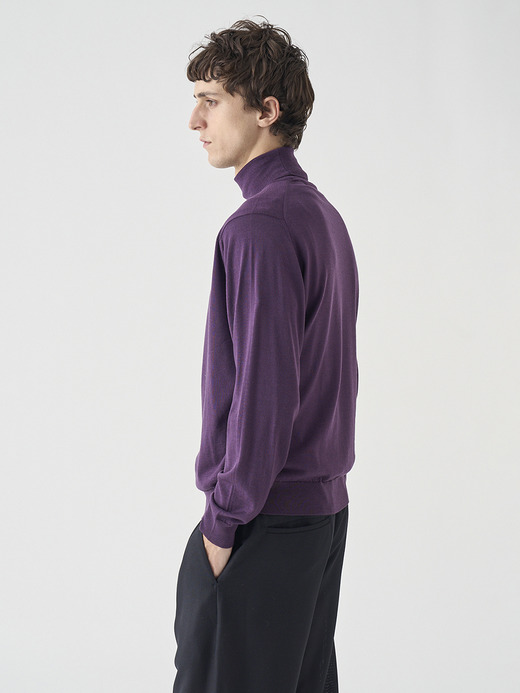 タートルネック長袖ニットプルオーバー | LEVINE | 30G MODERN FIT 詳細画像 VELVET PLUM 8