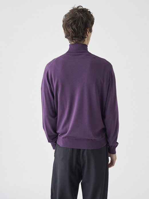 タートルネック長袖ニットプルオーバー | LEVINE | 30G MODERN FIT 詳細画像 VELVET PLUM 9