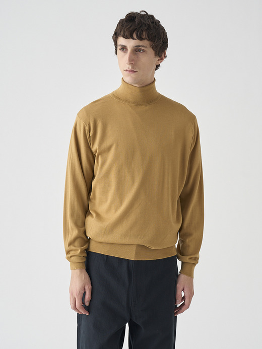 タートルネック長袖ニットプルオーバー | LEVINE | 30G MODERN FIT 詳細画像 YELLOW LUSTRE 3
