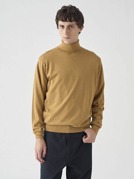 タートルネック長袖ニットプルオーバー | LEVINE | 30G MODERN FIT 詳細画像 YELLOW LUSTRE 4