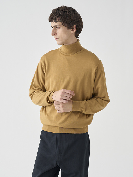 タートルネック長袖ニットプルオーバー | LEVINE | 30G MODERN FIT 詳細画像 YELLOW LUSTRE 5
