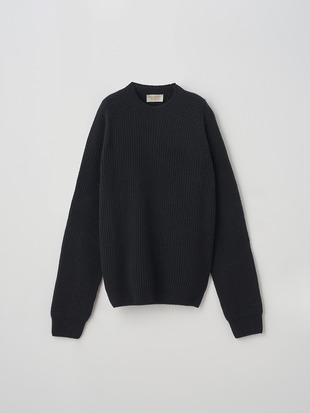 ［Eco Cashmere］カシミヤ混 リブクルーネックニットプルオーバー | LYLLA | 7G