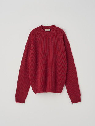 ［Eco Cashmere］カシミヤ混 リブクルーネックニットプルオーバー | LYLLA | 7G