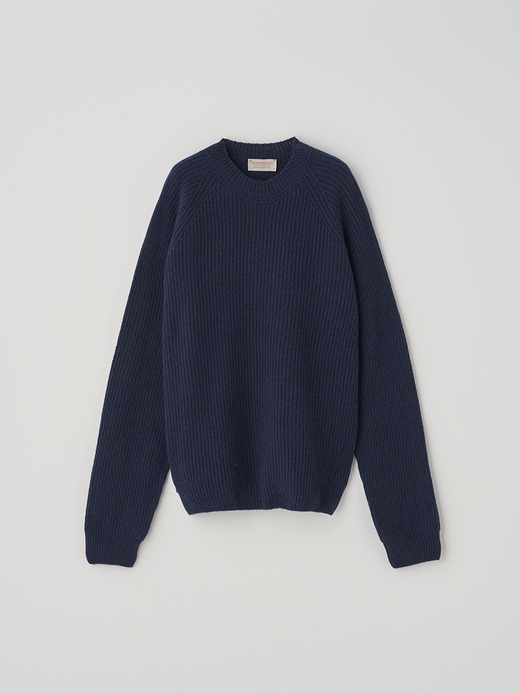 ［Eco Cashmere］カシミヤ混 リブクルーネックニットプルオーバー | LYLLA | 7G 詳細画像 MIDNIGHT 2