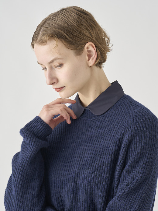 ［Eco Cashmere］カシミヤ混 リブクルーネックニットプルオーバー | LYLLA | 7G 詳細画像 MIDNIGHT 6