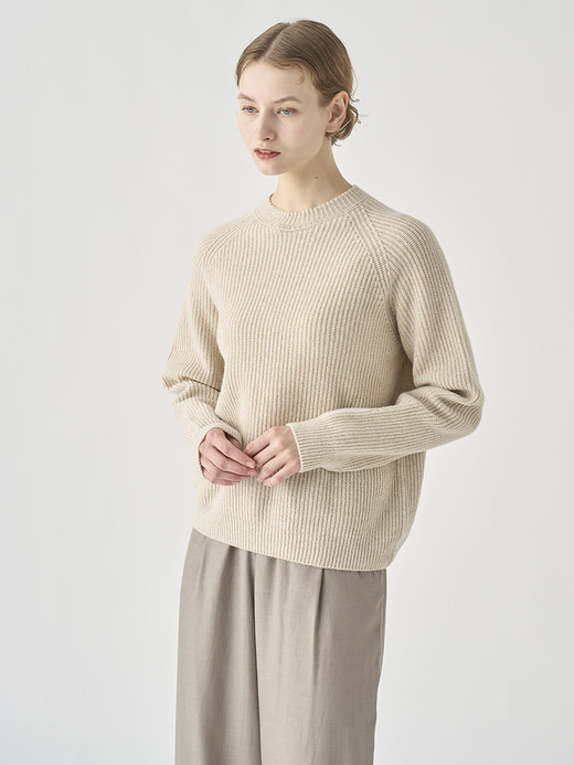 ［Eco Cashmere］カシミヤ混 リブクルーネックニットプルオーバー | LYLLA | 7G 詳細画像 PAMPAS 3