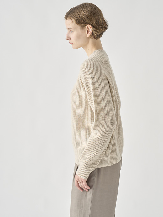 ［Eco Cashmere］カシミヤ混 リブクルーネックニットプルオーバー | LYLLA | 7G 詳細画像 PAMPAS 5