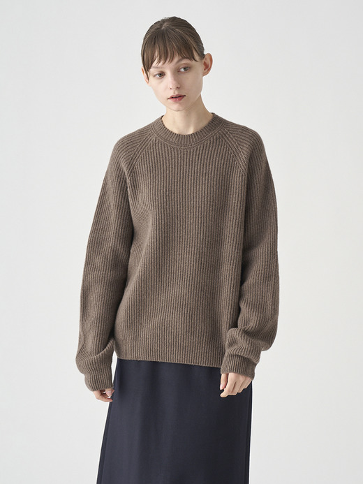 ［Eco Cashmere］カシミヤ混 リブクルーネックニットプルオーバー | LYLLA | 7G 詳細画像 TOAST 1