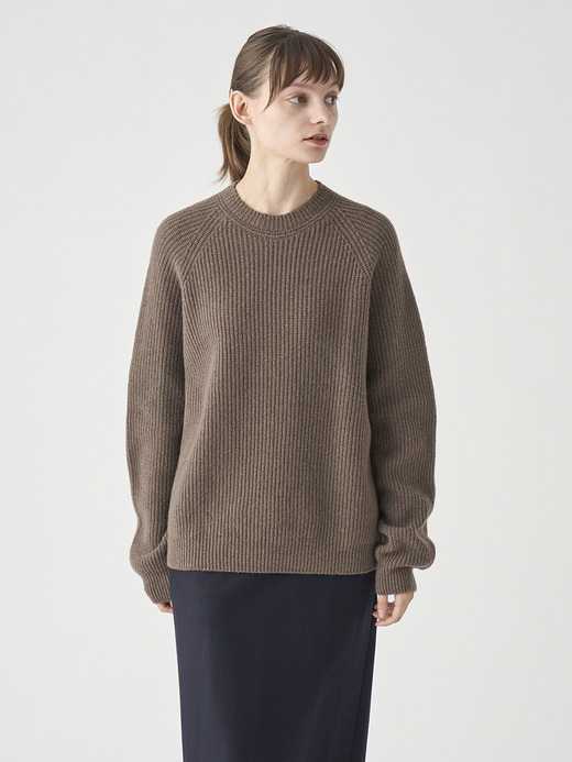 ［Eco Cashmere］カシミヤ混 リブクルーネックニットプルオーバー | LYLLA | 7G 詳細画像 TOAST 3