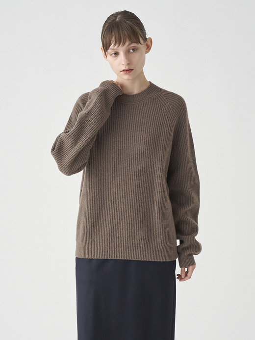 ［Eco Cashmere］カシミヤ混 リブクルーネックニットプルオーバー | LYLLA | 7G 詳細画像 TOAST 4