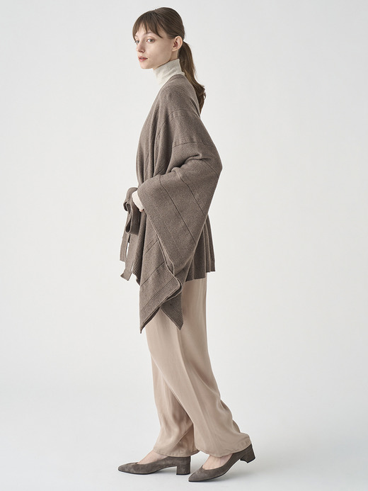 ［Eco Cashmere］カシミヤ混 ベルト付ニットポンチョ | MERIEL | 7G 詳細画像 TOAST 6