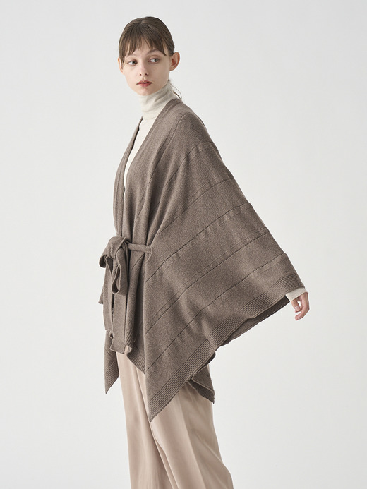 ［Eco Cashmere］カシミヤ混 ベルト付ニットポンチョ | MERIEL | 7G 詳細画像 TOAST 7