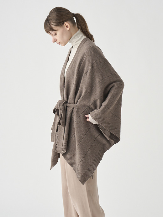 ［Eco Cashmere］カシミヤ混 ベルト付ニットポンチョ | MERIEL | 7G 詳細画像 TOAST 8