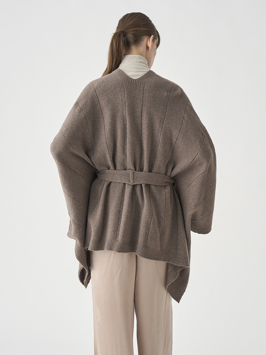 ［Eco Cashmere］カシミヤ混 ベルト付ニットポンチョ | MERIEL | 7G 詳細画像 TOAST 9