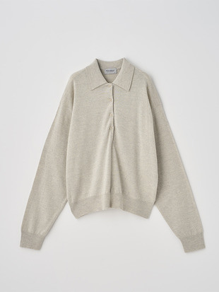 オーバーサイズ長袖ニットポロシャツ | MILBURN | 24G MODERN FIT