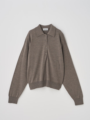 オーバーサイズ長袖ニットポロシャツ | MILBURN | 24G MODERN FIT