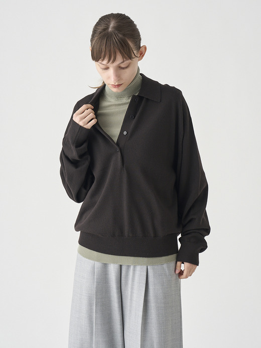 オーバーサイズ長袖ニットポロシャツ | MILBURN | 24G MODERN FIT 詳細画像 FAULKNER BROWN 5