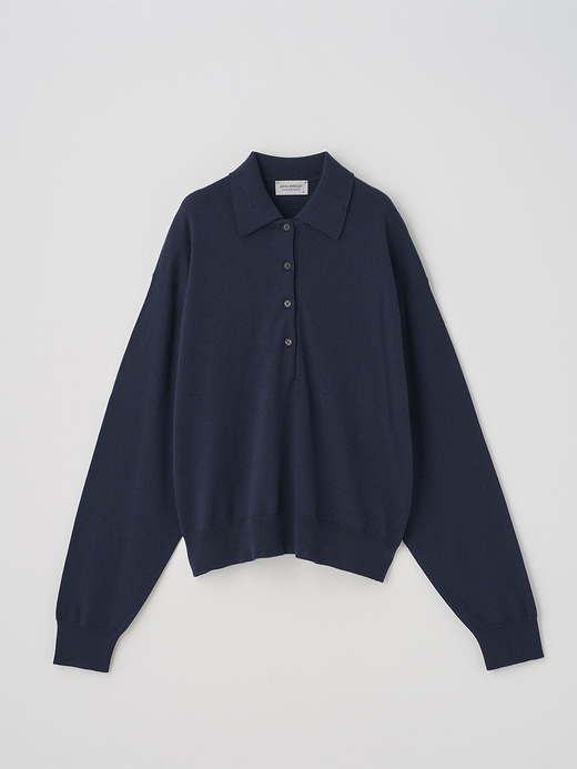 オーバーサイズ長袖ニットポロシャツ | MILBURN | 24G MODERN FIT 詳細画像 MIDNIGHT 1