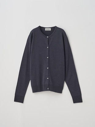 クルーネック長袖ニットカーディガン | MILLY | 30G MODERN FIT