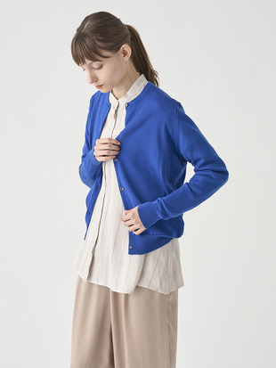 クルーネック長袖ニットカーディガン | MILLY | 30G MODERN FIT