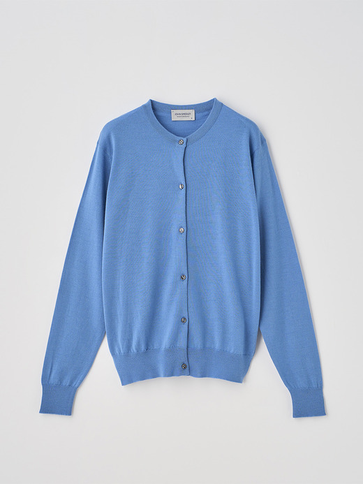 クルーネック長袖ニットカーディガン | MILLY | 30G MODERN FIT 詳細画像 CHAMBRAY BLUE 2
