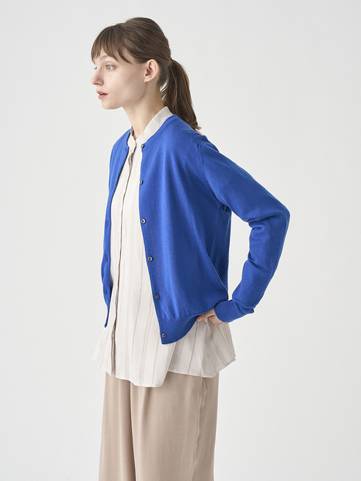 クルーネック長袖ニットカーディガン | MILLY | 30G MODERN FIT 詳細画像 MAZARINE BLUE 3