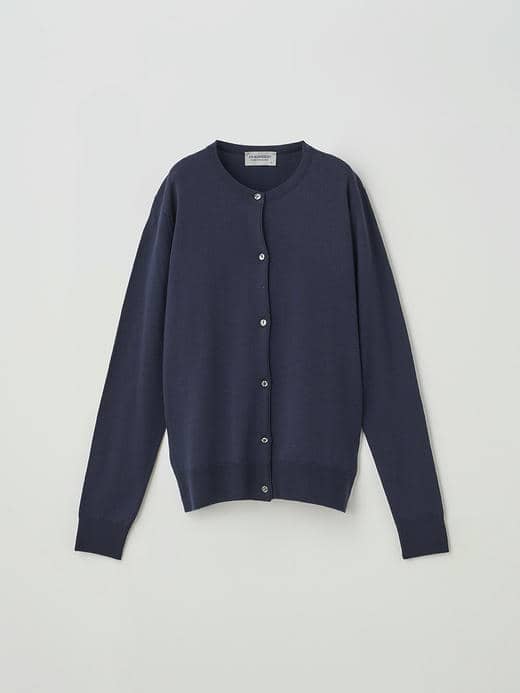 クルーネック長袖ニットカーディガン | MILLY | 30G MODERN FIT 詳細画像 MIDNIGHT 1