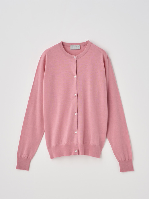 クルーネック長袖ニットカーディガン | MILLY | 30G MODERN FIT 詳細画像 ROSE MOSS 1