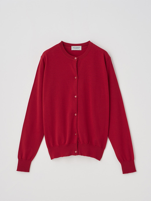 クルーネック長袖ニットカーディガン | MILLY | 30G MODERN FIT 詳細画像 RUBY RED 2
