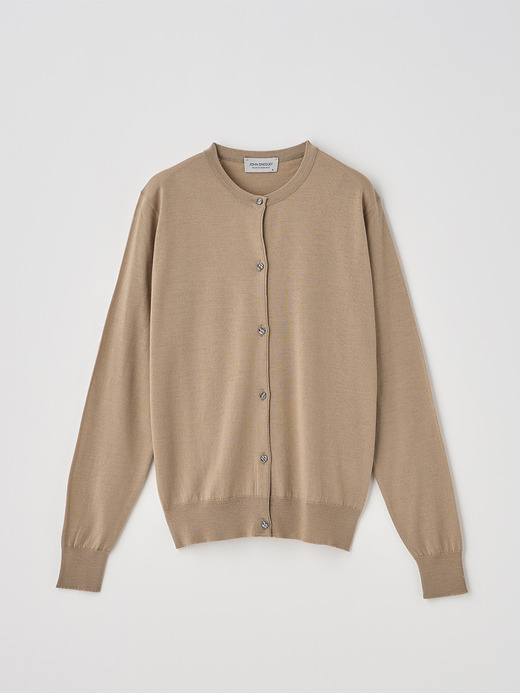 クルーネック長袖ニットカーディガン | MILLY | 30G MODERN FIT 詳細画像 TOASTED ALMOND 2