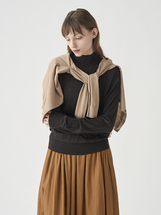 クルーネック長袖ニットカーディガン | MILLY | 30G MODERN FIT 詳細画像 TOASTED ALMOND 7