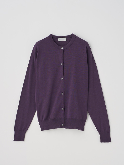 クルーネック長袖ニットカーディガン | MILLY | 30G MODERN FIT 詳細画像 VELVET PLUM 1