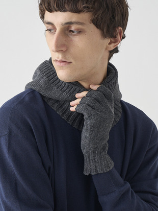 ［Eco Cashmere］カシミヤ混 フィンガーレスニットグローブ | MIST | 5G