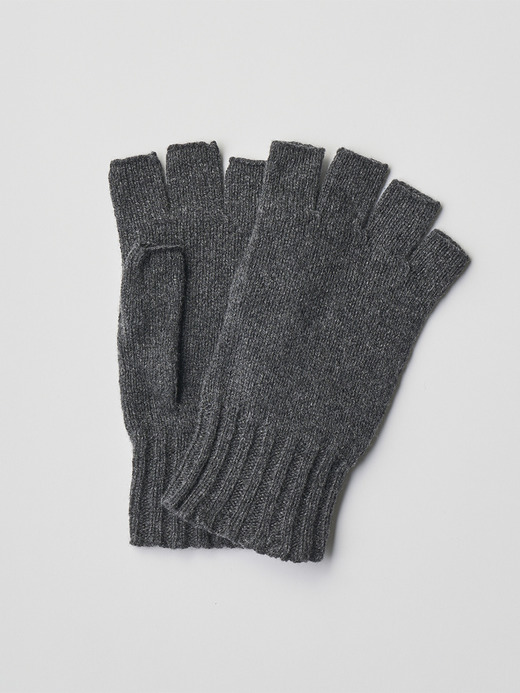 ［Eco Cashmere］カシミヤ混 フィンガーレスニットグローブ | MIST | 5G 詳細画像 DARK ASH 2