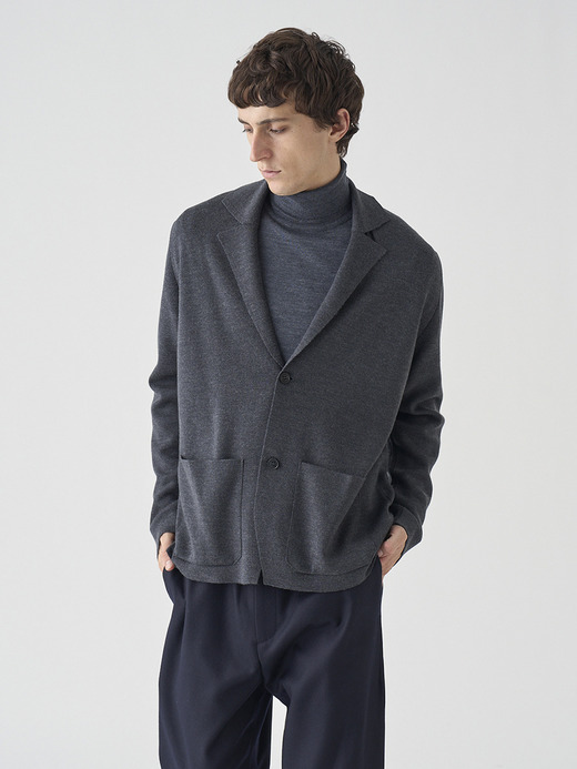 長袖ラペルニットジャケット | NARAH | 24G EASY FIT 詳細画像 CHARCOAL 3