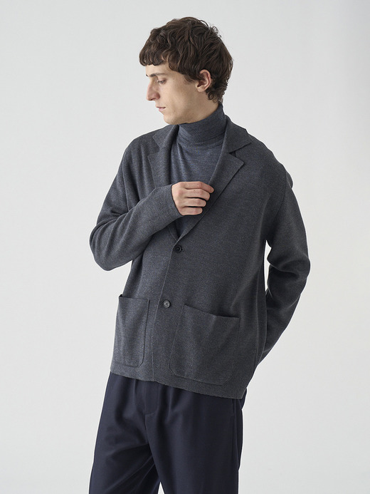 長袖ラペルニットジャケット | NARAH | 24G EASY FIT 詳細画像 CHARCOAL 5