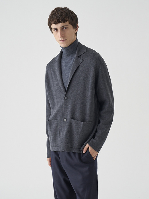 長袖ラペルニットジャケット | NARAH | 24G EASY FIT 詳細画像 CHARCOAL 6