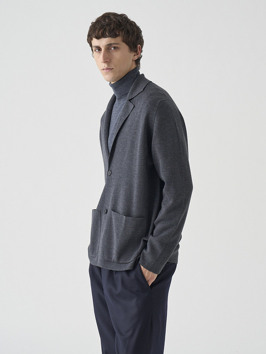 長袖ラペルニットジャケット | NARAH | 24G EASY FIT 詳細画像 CHARCOAL 7