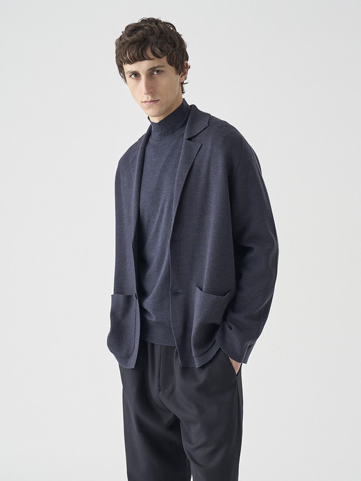長袖ラペルニットジャケット | NARAH | 24G EASY FIT 詳細画像 HEPBURN SMOKE 3