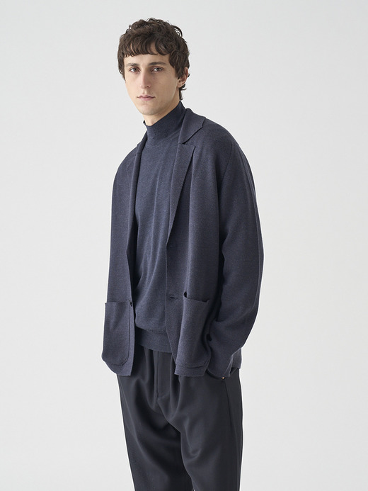 長袖ラペルニットジャケット | NARAH | 24G EASY FIT 詳細画像 HEPBURN SMOKE 5