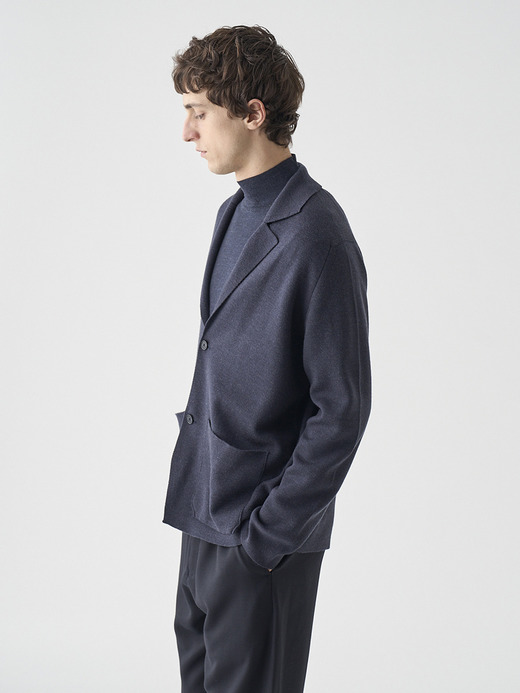 長袖ラペルニットジャケット | NARAH | 24G EASY FIT 詳細画像 HEPBURN SMOKE 7
