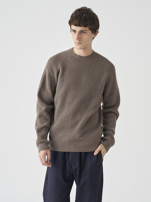 ［Eco Cashmere］カシミヤ混 クルーネック長袖ニットプルオーバー | OXNARD | 7G 詳細画像 TOAST 1