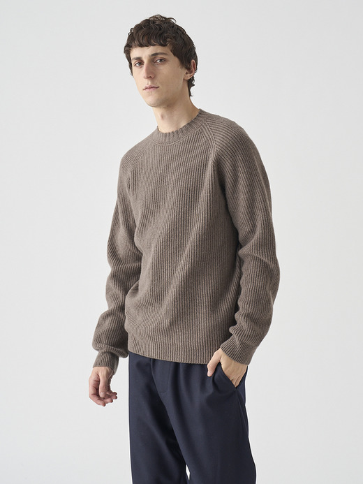 ［Eco Cashmere］カシミヤ混 クルーネック長袖ニットプルオーバー | OXNARD | 7G 詳細画像 TOAST 3