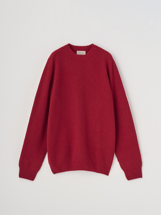 ［Eco Cashmere］カシミヤ混 クルーネック長袖ニットプルオーバー | OXNARD | 7G 詳細画像 VERMILLION 2